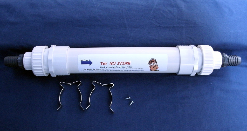 Marine Holding Tank Vent Filter with Install Kit - 1" Hose - Serviceable